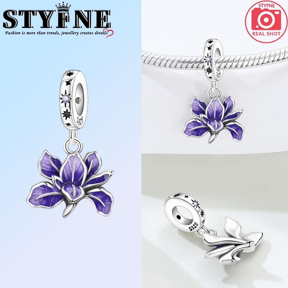 

Медь Пурпурный Ирис Лотос Ландыш Шармы Подвески Бусины Для Оригинального Браслета Женские Украшения для Девочек