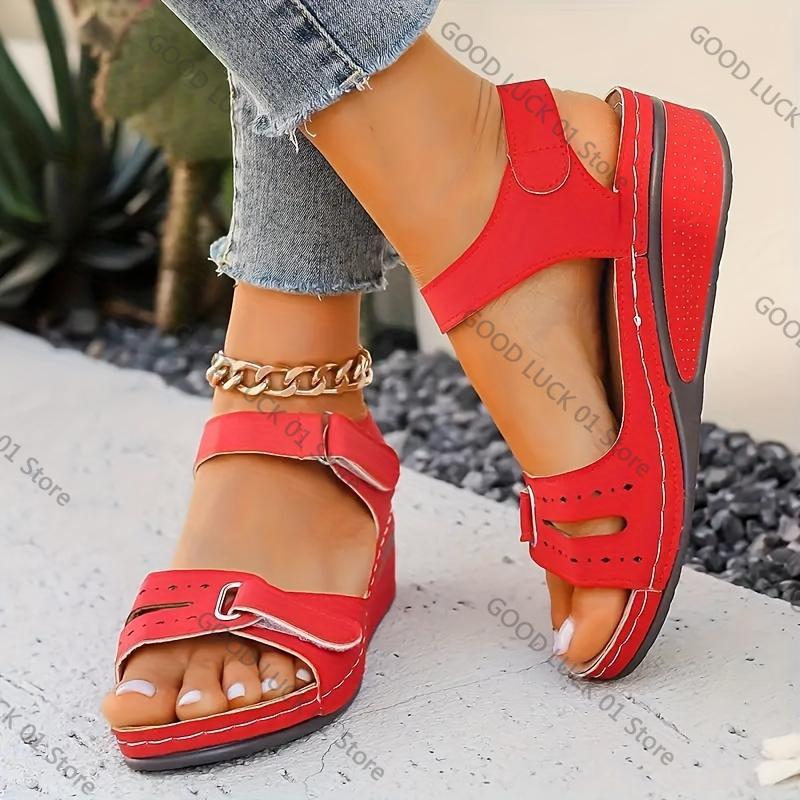 Fashion New Open Toe Fashion Women's Sandals Summer 2025Soft Sexy Womens Sandals Wedge Buckle Women's Orthopedic Sandal Footwear Female