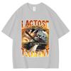 Lustiges Laktoseintolerantes Vintage Meme T-Shirt Milch Käse Diät Fitnessstudio Workout T-Shirts Damen Y2k Mode T-Shirts Streetwear Tops
