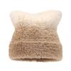 Knit Cat Ear Beanie With Gradient Colors For Winter Warmth And Windproof Comfort
