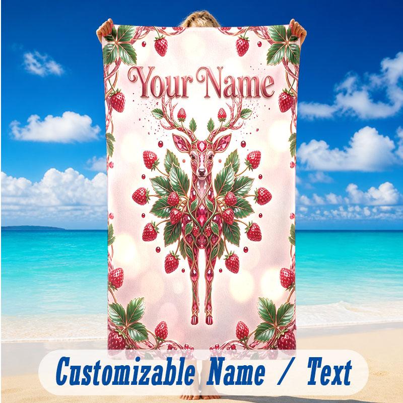 Decorative Artwork Theme Beach Towel Personalized Custom Name & Text Soft Quick Dry Beach Towel for Swimming Travel