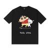 Cartoon Creative Crayon Shin-chan Graphic T-shirt Summer High Quality 100% Cotton T-shirt Casual Loose Trend Men's T-shirt