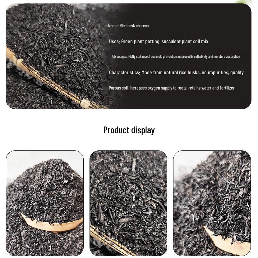 Carbonized Rice Husk Fertilizer: Orchid, Succulent, Vegetable Soil Amendment.