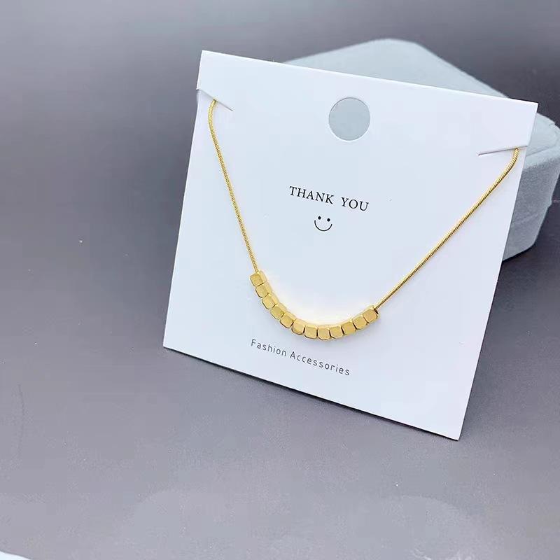 

Маленькое ожерелье в виде кубика сахара, женский дизайн в стиле легкой роскоши, простая универсальная цепочка для ключиц