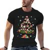 Funny Ferret Christmas Tree Light Hat In Snow Santa Xmas TShirt Stylish Print Short Sleeve Tee