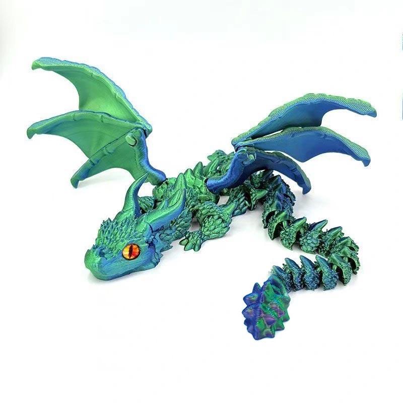 3D Tištěný Magický Drak Pohyblivý Kloub Fidget Hračka Otočný Kloubový Kancelářský Stolní Ornament Hračka pro Dospělé Dětská Řemesla Dárek