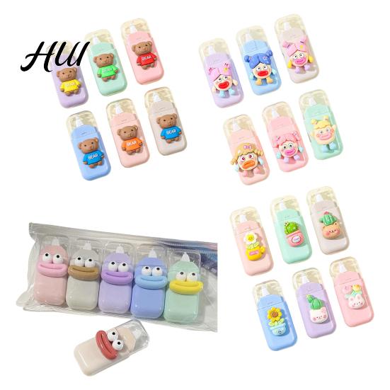Doll Shaped Correction Tape 6Pcs Cute for Students Portable Mini Whiteout Roller Smooth Cartoon Non-Break School Office Supplies Eye-catching