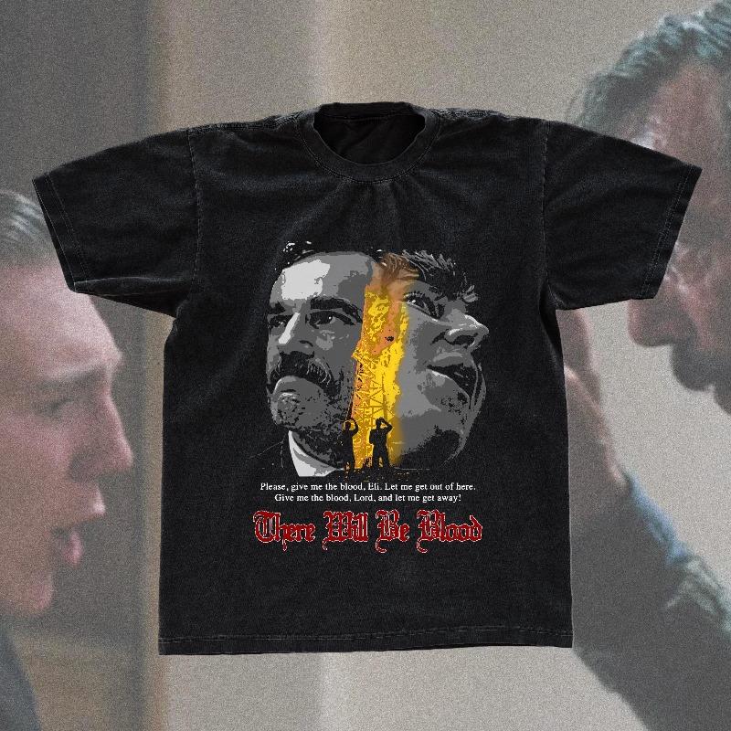 

Blood Will Come Retro Style Tshirt for Unisex Summer New Y2K Cotton Casual Fashion Unisex Tshirt S