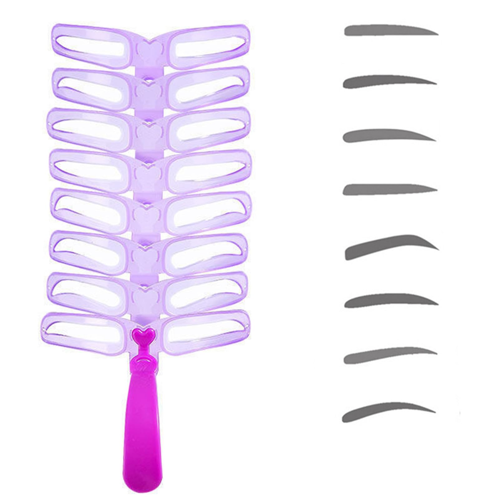 nalaina Eyebrow Templates & Stencils (8-piece set, 2 usage methods) - Eyebrow shaping tool for women, symmetrical eyebrows, easy to use, unisex,