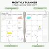 SKYDUE Monthly Planner 2026-2027, 24 Months Calendar Planner 2026-2027, 7.5" x 10" B5 Planner, Twin-wire Spiral Bound, Durable Waterproof Cover,