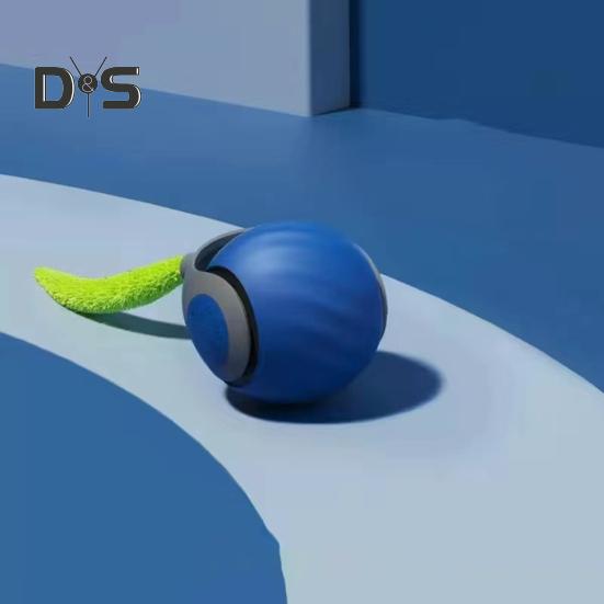 Jucărie interactivă cu bile pentru pisici, reîncărcabilă prin USB, cu bile de rulare, cu reglaj cu două viteze, jucărie automată pentru pisici cu coadă pentru pisici de interior