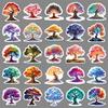 50 PCS Luminous Tree of Life Stickers: Colorful Cartoon Decor for Journals, Water Bottles, Storage Boxes & Stationery
