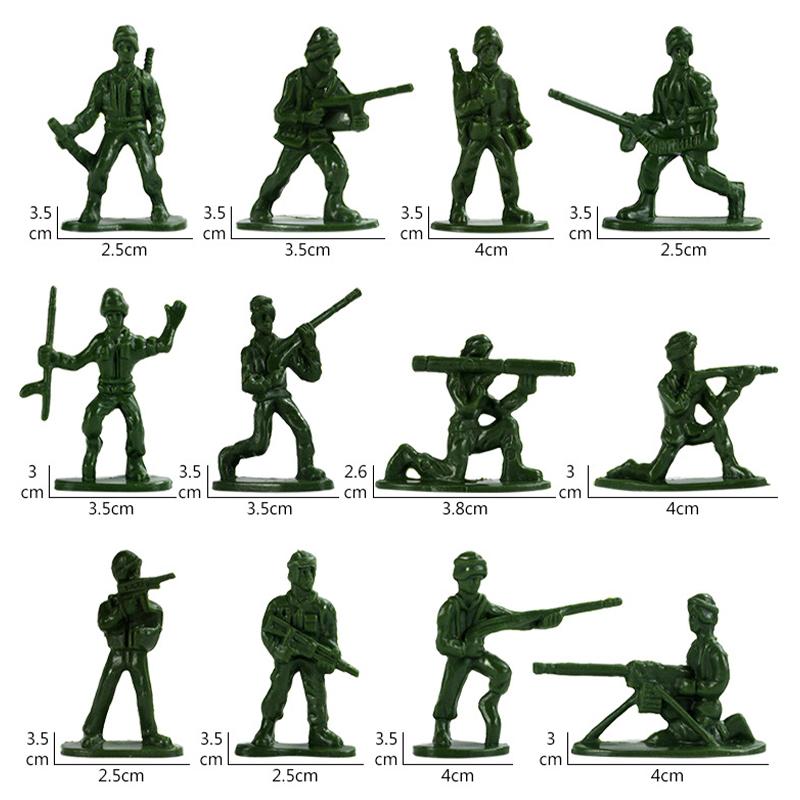 100Pcs Mini Classic Military Soldiers Figures Models Playset Desk Decor Toddler
