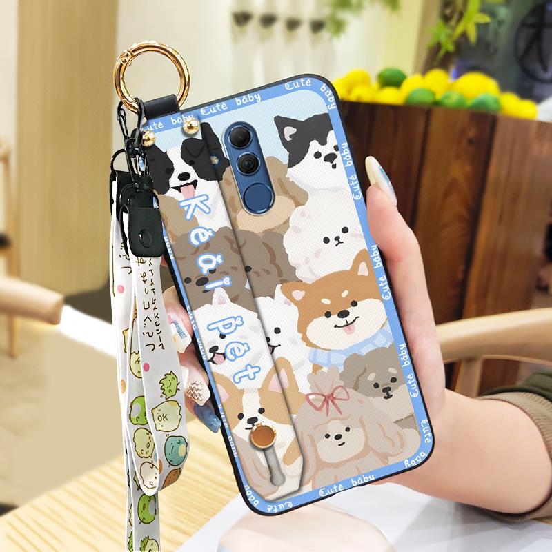 Anti-dust Phone Holder Phone Case For Huawei Mate 20 Lite Cute Ring Dirt-resistant Shockproof Wristband Wrist Strap