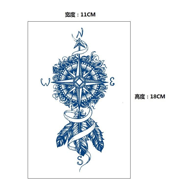 Gradual Change Herbal Fashion Personality Japanese Wave Whale Waterproof Simulation Long Time Does Not Fade Tattoo Sticker