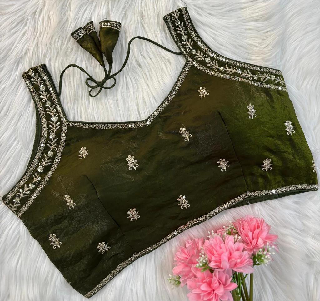 Choli Indiano Pakistano per Feste e Matrimoni Blusa Designer Ricamata da Donna
