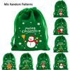 5pcs Random Mixed Patterns Red Christmas Velvet Bags Green Blue Xmas Gift Bags  Jewelry
