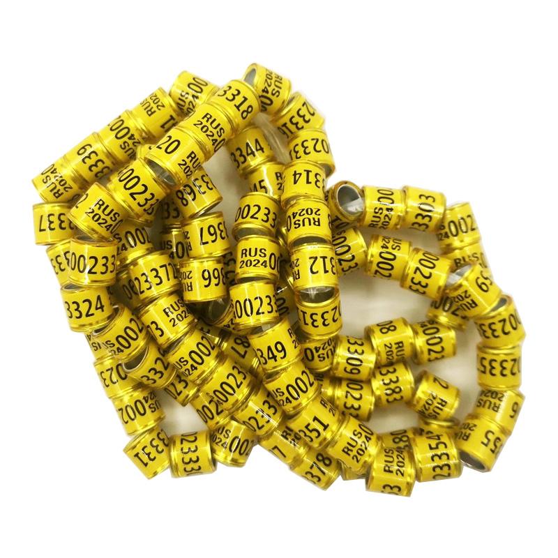 50 stk 2025 8mm Duefotring Aluminium Plastmateriale Fuglefotring med Tall Flerfarget Valgfritt Fugleutstyr