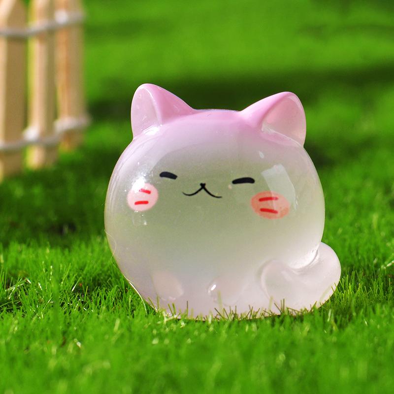 

3 шт./пакет светящиеся мини-кошки микропейзажи настольные украшения светятся ночью фигурки животных украшения для дома и автомобиля аксессуары своими руками