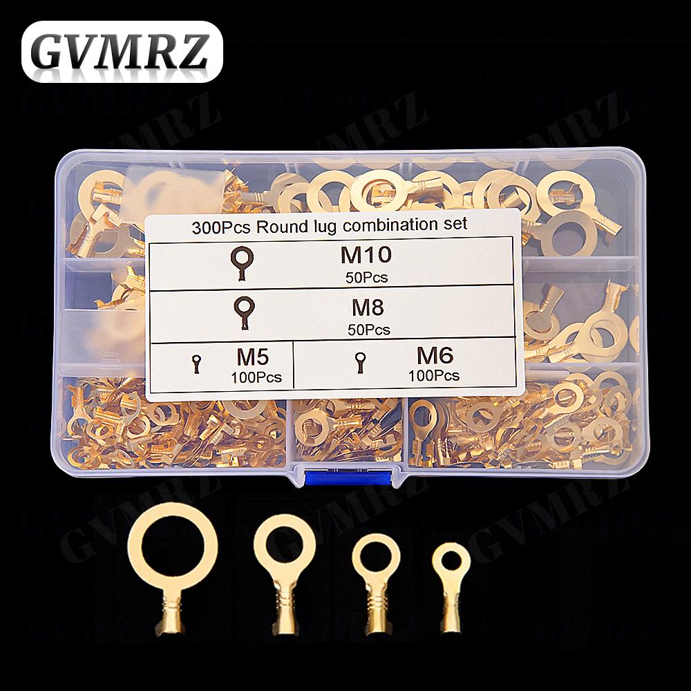 150~540PCS M3/M4/M5/M6/M8/M10 Ring Lugs Eyes Copper Crimp Terminals Cable lug Wire Connection Non Insulated Assortment Kit