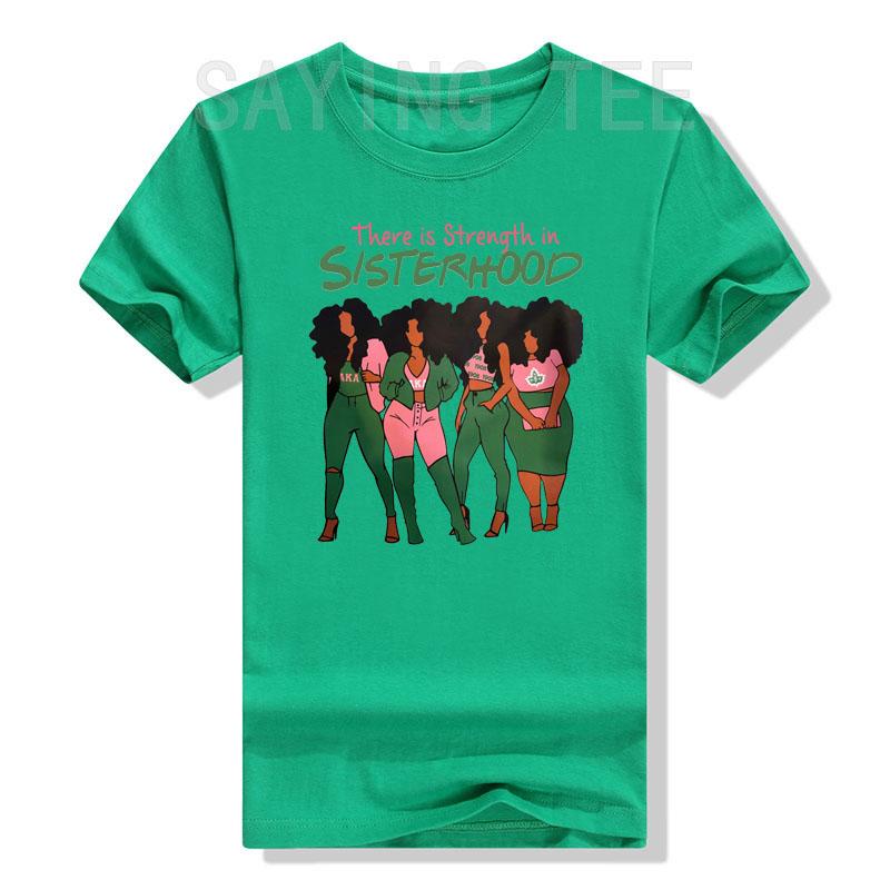 There Is Strength In Sisterhood Black History Melanin Queen T-Shirt African American Sisters Graphic Tee Top Afro Sistas Clothes
