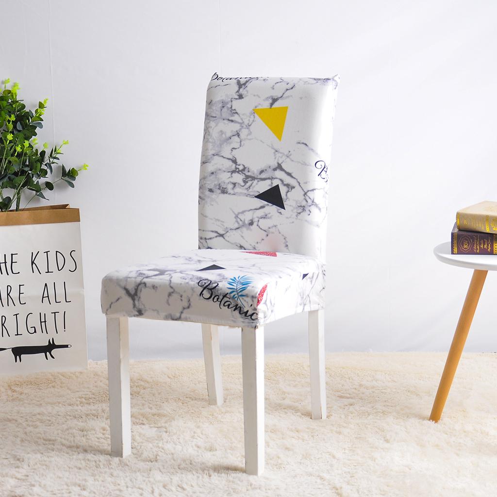 4Pcs Modern Printed Removable And Washable Stretch Banquet Hotel Dining Room  Chair Cover Elastic Seat Chair Covers