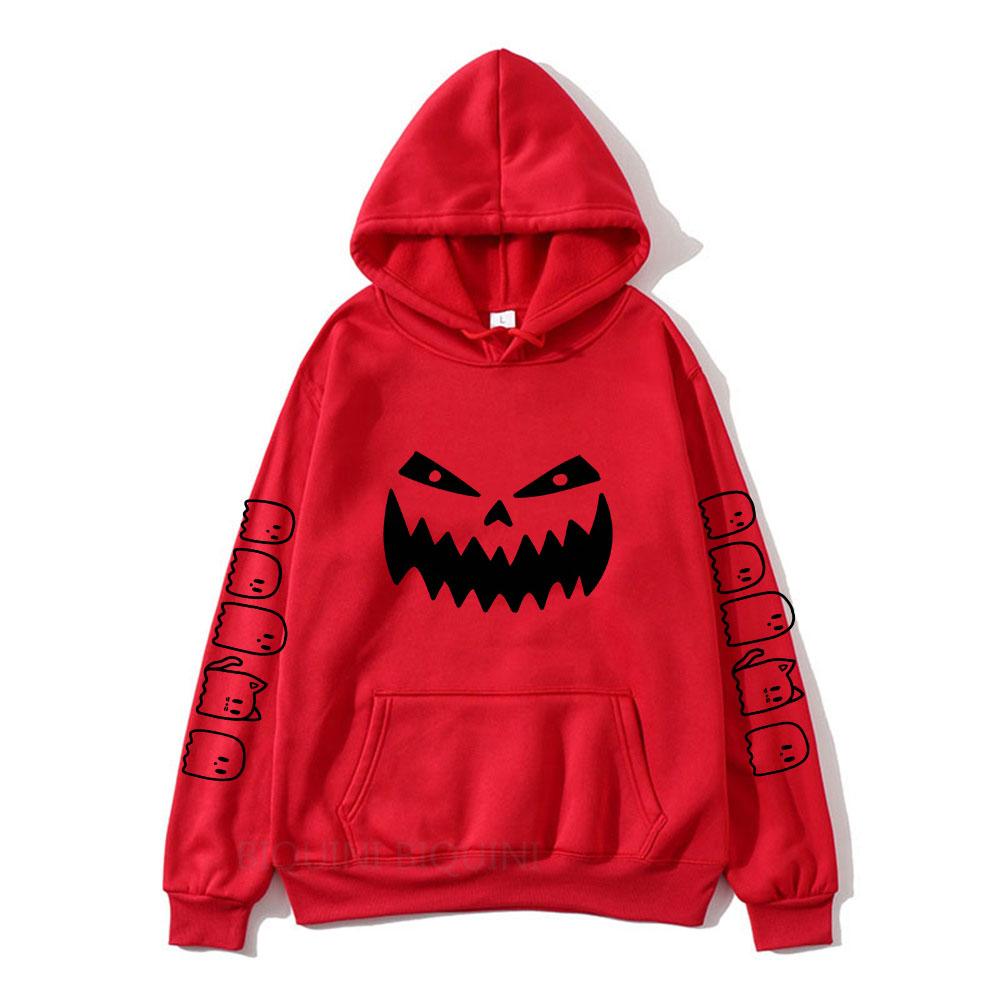 Halloweenská mikina Kawaii duch dýně potisk Unisex mikina Módní ležérní Podzim Zima Dlouhý rukáv Pánská pulovrová mikina