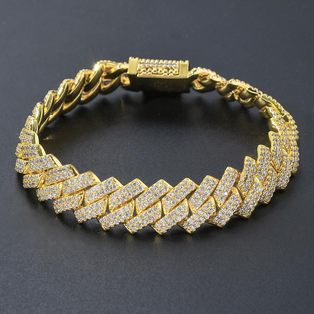 European-American Men's 14mm Zircon Cuban Chain Hip Hop Necklace