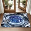 Manchester City Design Crystal Velvet Rug Soft Decorative Mat for Bedroom Entrance