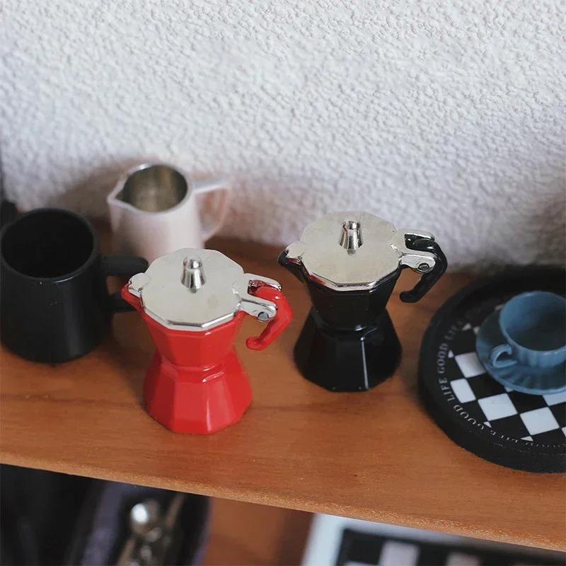 1Pc Dollhouse Miniature Simulation Mini Coffee Pot Coffee Utensils Model For Doll House Decor Kids Pretend Play Toys