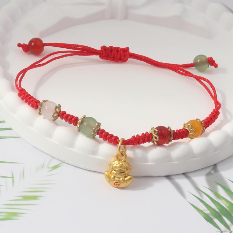 Handmade Braid Lucky Sheep Red String Bracelet Chinese Zodiac Sign New Year Rope Braided Bracelet Gifts For Women Men Kids