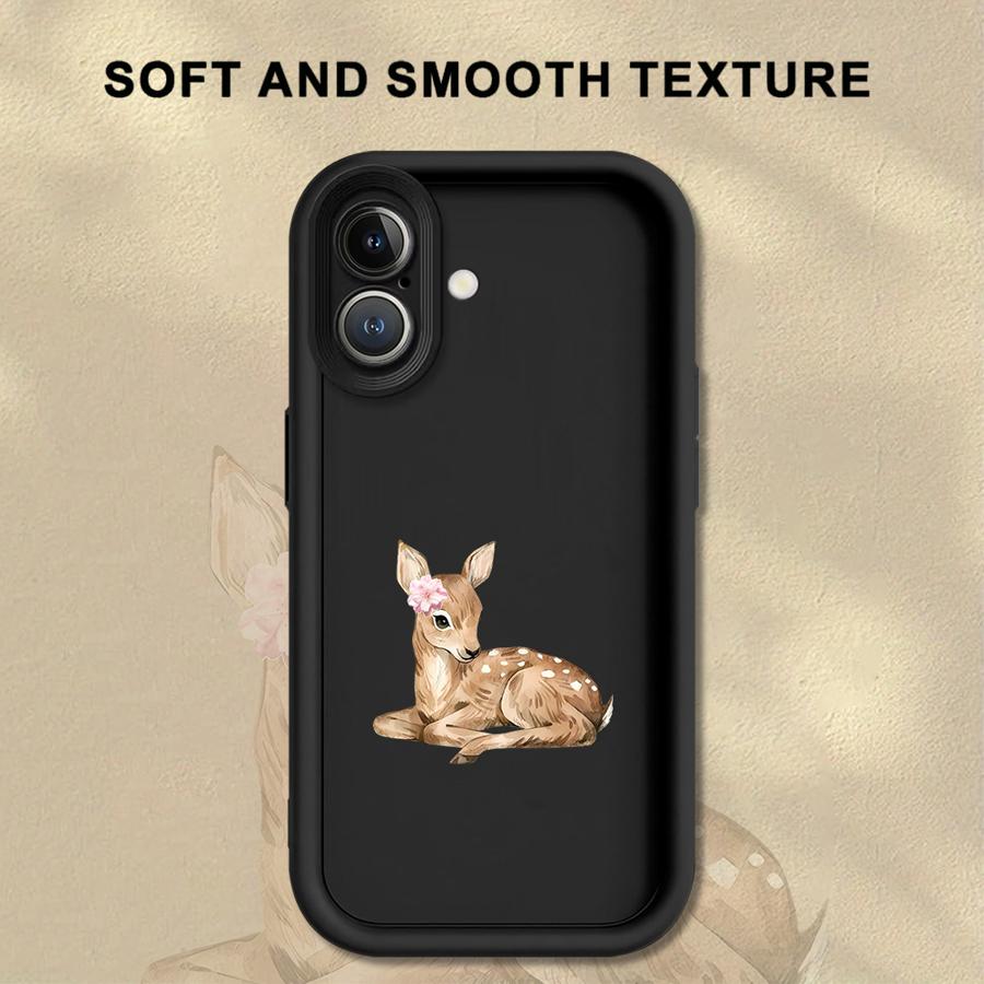 Case for iPhone 17 Pro Max 17e 16 13 11 15 Plus 14 Air 12 Pro Phone Cover Vintage Brown Deer Design