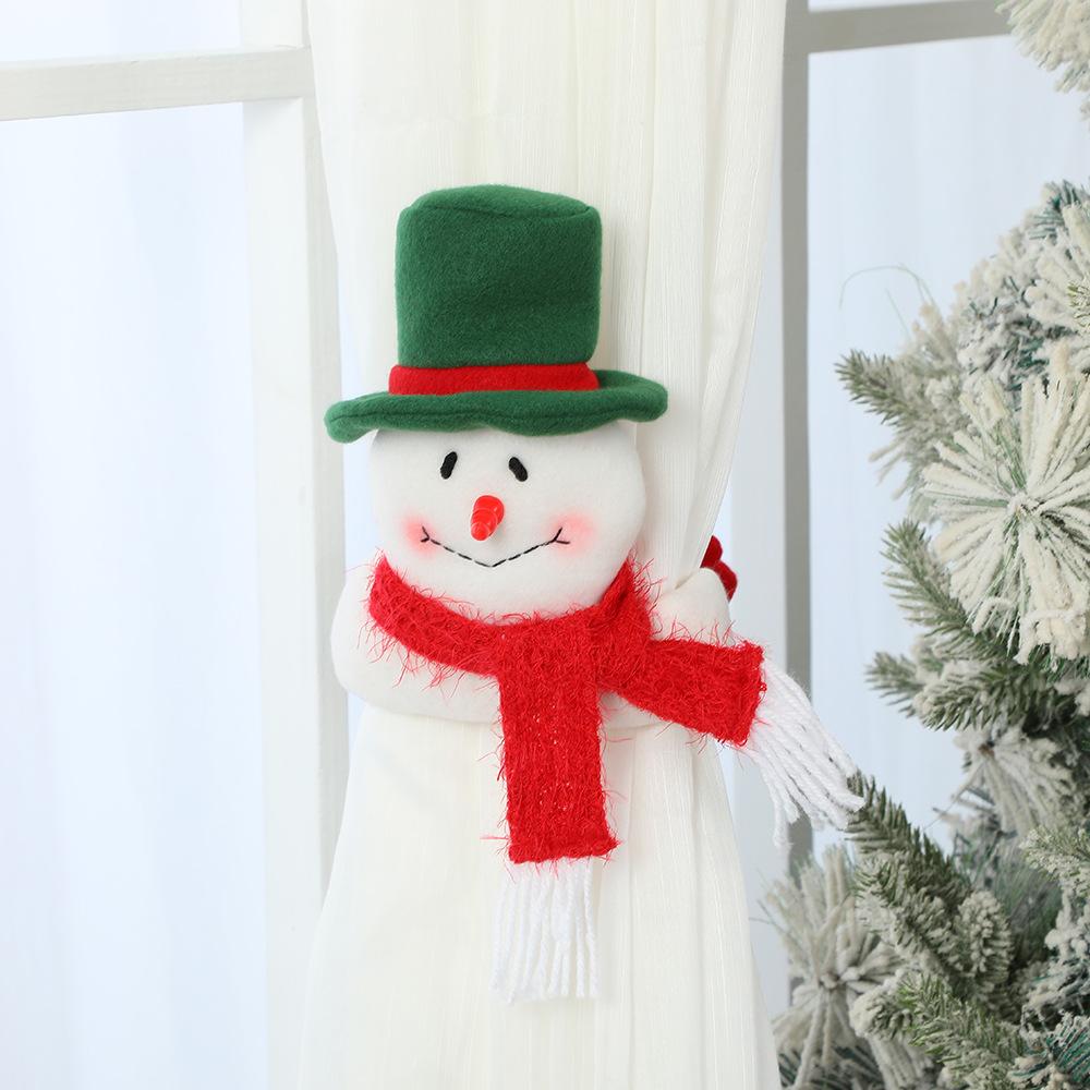 Cartoon snowman doll Christmas wind curtain straps Creative woven curtain decoration Cartoon bundled straps