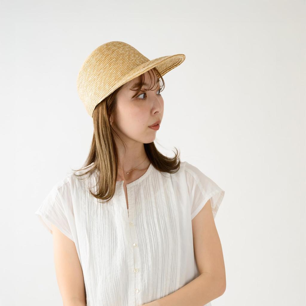 Rico Straw Long Visor Cap UV Sun Made In (Tanaka Hat) (Straw Hat, Women's Cap, Straw, Protection, Protection, Sunshade, Kasukabe, Gift, Women, Men,