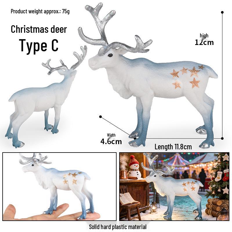 Cross-Border Christmas Wildlife Toy Set: White-tailed & Sika Deer Static Model