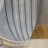 Finished Curtains American Country Living Room Semi-Blackout Windows Geometric Stripes Coffee Kitchen Curtains