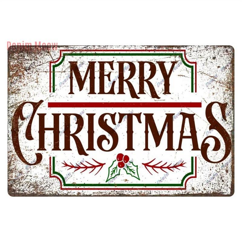 Retro Merry Christmas Metal Wall Decor, Vintage Christmas Bakery Metal Sign, for Gift  Bar Club Cafe, Room Decoration, WY299