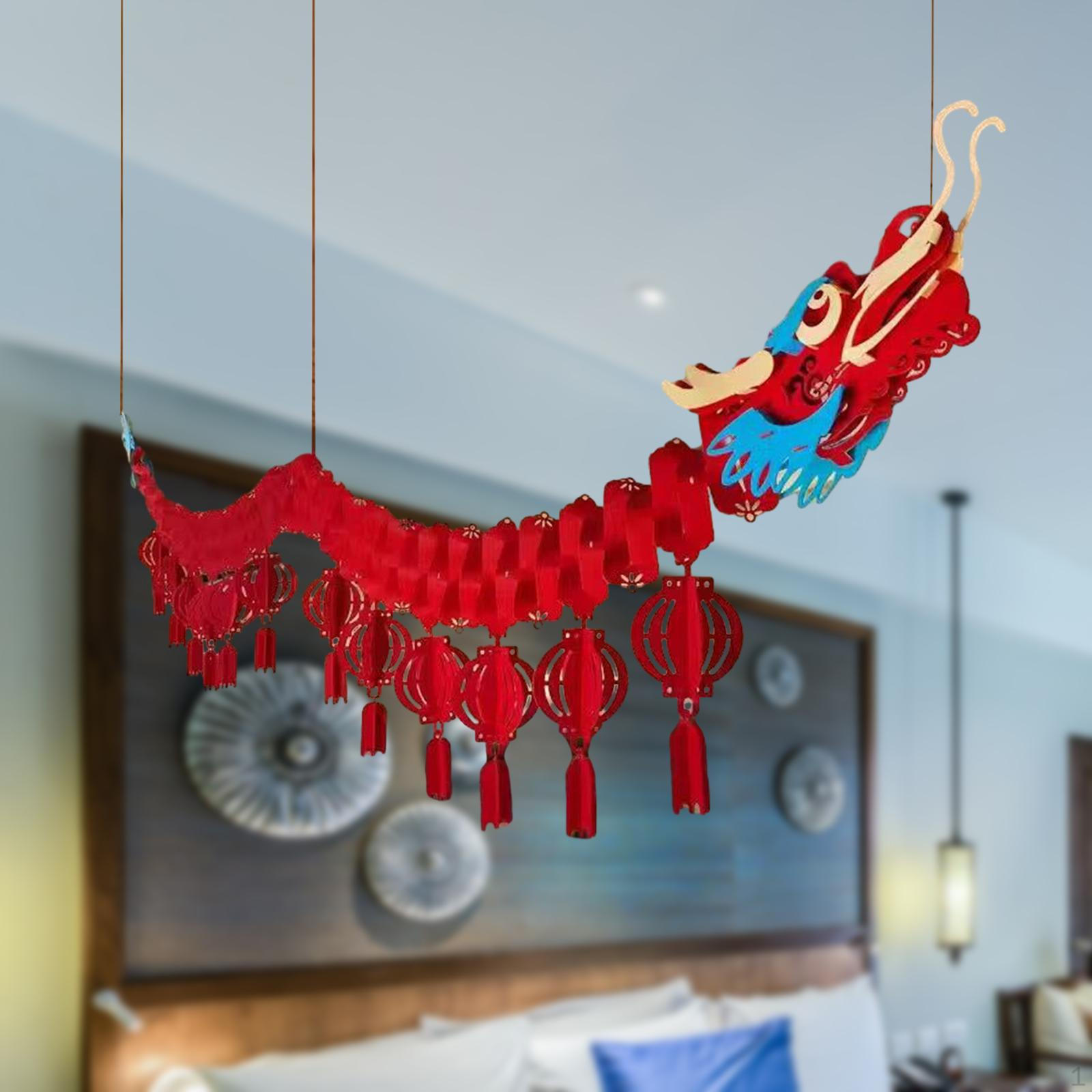 

Китайский год украшения бумажный дракон висит 3D для магазинов Style C