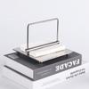 Metal Silver Rod Paper Press Holder Restaurant Tabletop Vertical Tissue Holder Hotel Coffee Shop Model Room Tissue Box Decoration