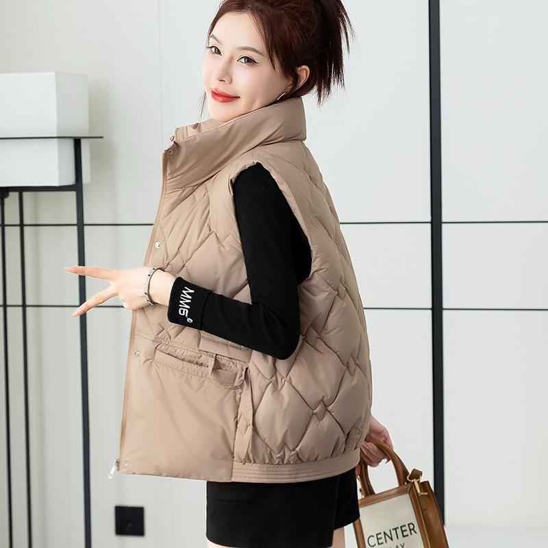 Fashionable and Warm Women's Winter Down Jacket with Stand Collar and Loose Vest