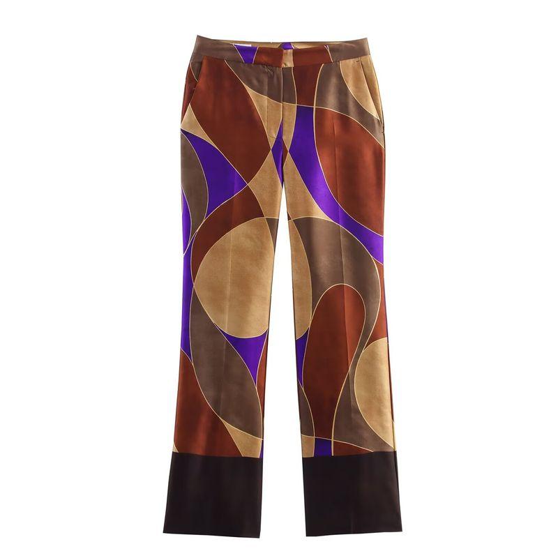 

Araltay New Arrival Fashion Style Women s Clothing Fashion All-Match Casual Minimalist Print Satin Pants 8755154 Flower color L