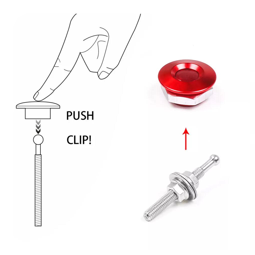 4pieces Carbon Fiber Hood Locks For Extra Security Insurance For Car Bonnet Car Hood Lock