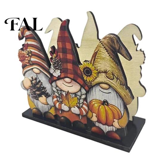 Autumn Kitchen Countertop Organizer Thanksgiving Solid Wood Napkin Holder, Fall Harvest Gnome Scarecrow Turkey Tissue Festival Stand Dispenser,