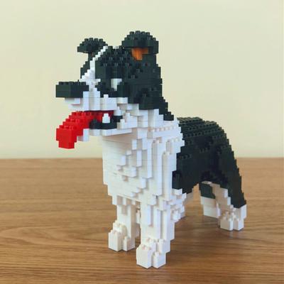 Mattoncini da Costruzione a Forma di Cucciolo di Collie, Set Modello Fai-da-Te per Giocattolo da Costruzione Divertente ed Educativo, Ideale per gli Appassionati di Animali Domestici