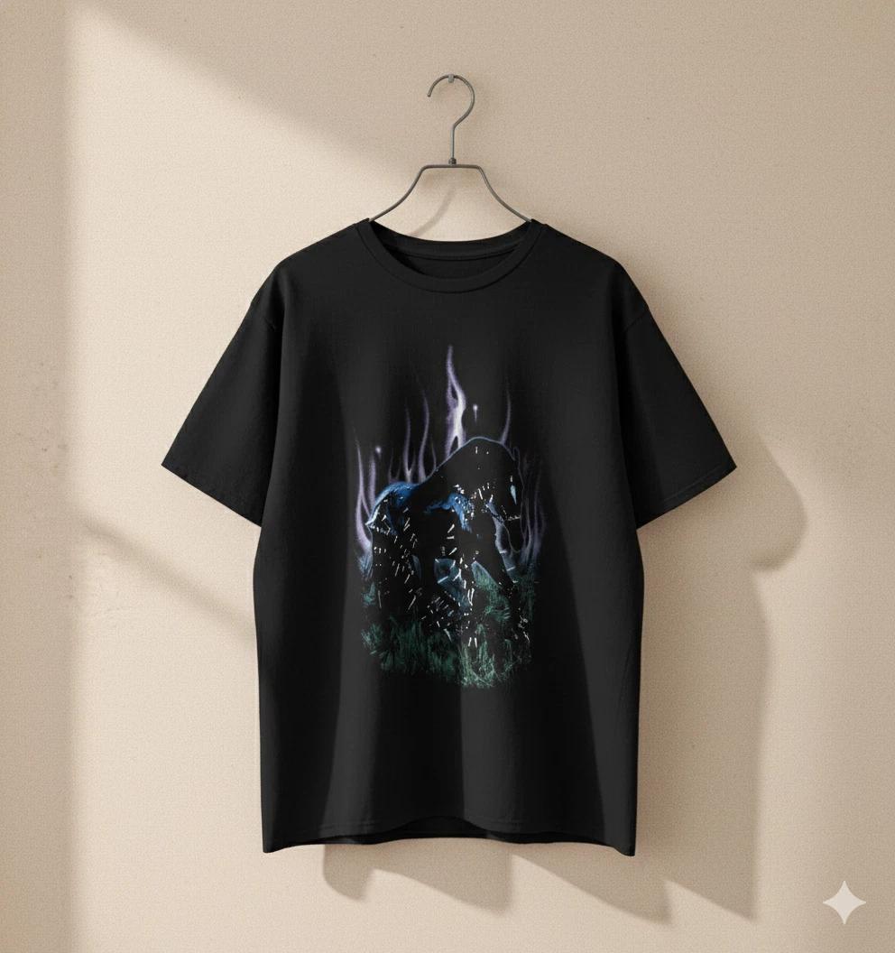 Dark Horse Gothic Fantasy Graphic Unisex T-Shirt Night Art Tee - S258 4XL