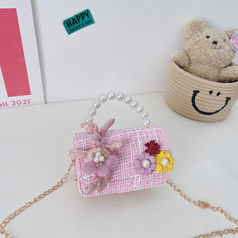 Stylish Kids Crossbody Bag With Bowknot Pearl Detail Charming Chic Design For Little Girls