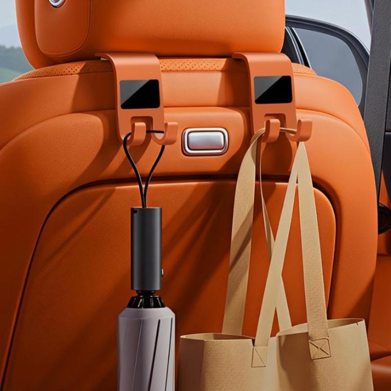Slim Design Car Headrest Hooks Multifunctional Invisible Seat Hanging Holder for Handbags Purse Groceries Car Travel Use