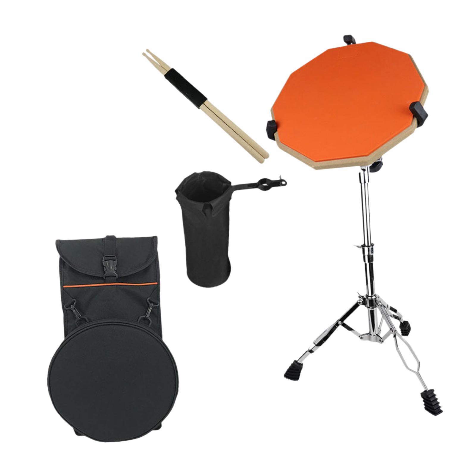 

Practice Drum Pad Set Drumstick Holder,Sturdy,12 inch,with Snare Drum Stand Storage Bag Silent for Adults Beginners Practice