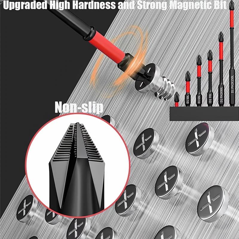 6pcs PH2 Magnetic Anti Slip Cross Screwdriver Head Set 25-150mm Screwdriver Head High Hardness Electric Screwdriver Tool