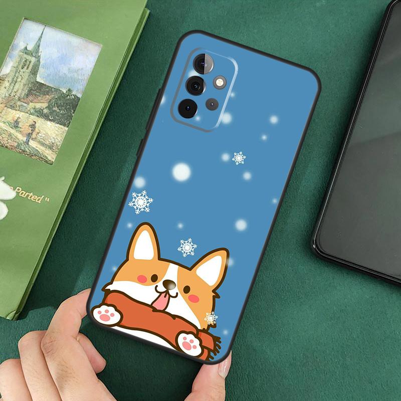 Cartoon Corgi Dog Phone Case For Samsung Galaxy A06 A05 A16 A55 A35 A15 A53 A33 A13 A22 A32 A52 A14 A34 A54